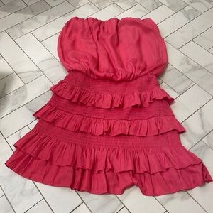 pants store pink strapless dress!!!